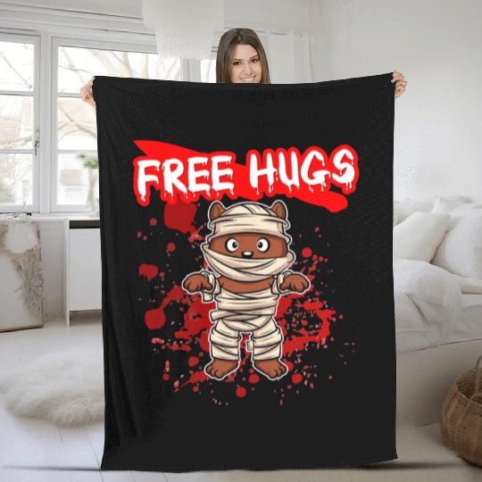 Free Hugs Halloween Sarcasm Scary Creepy Costume Fleece Blankets