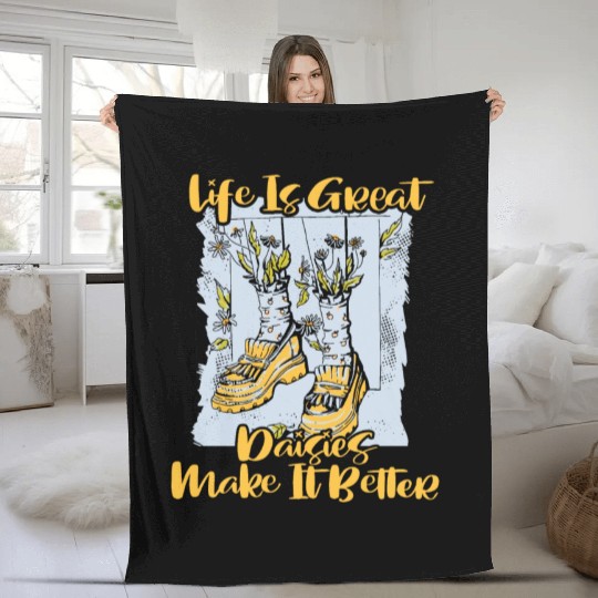 Daisy Garden Gardening Gardener Fleece Blankets