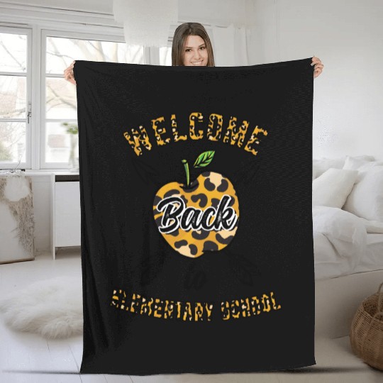 Welcome Back To Elementary School Leopard Print Fleece Blankets