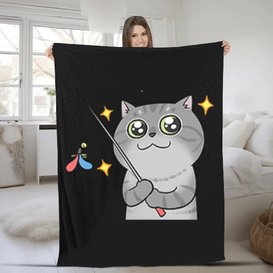 Mr Leo Cat Fleece Blankets