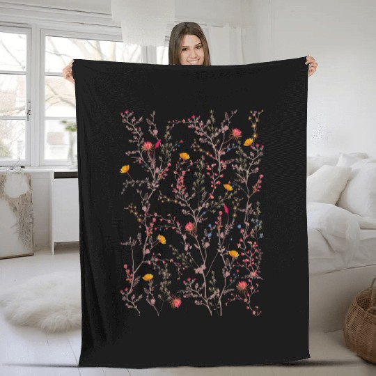 Wildflowers Women Flowers Gardening Fleece Blankets