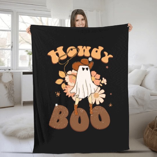 Howdy Boo Halloween Horror ,Halloween Fleece Blankets