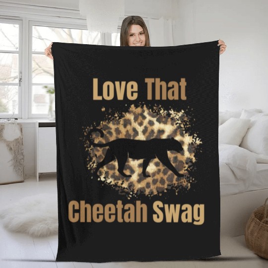 Love That Cheetah Swag Fleece Blankets