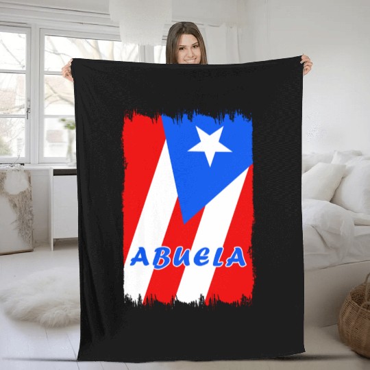Puerto Rico grandmother flags design Fleece Blankets