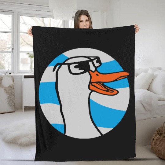 Logo Circle Sunglasses Goose Fleece Blankets