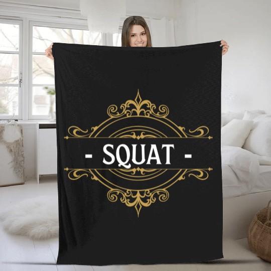 Powerlifting Squat Gym Fitness Fleece Blankets