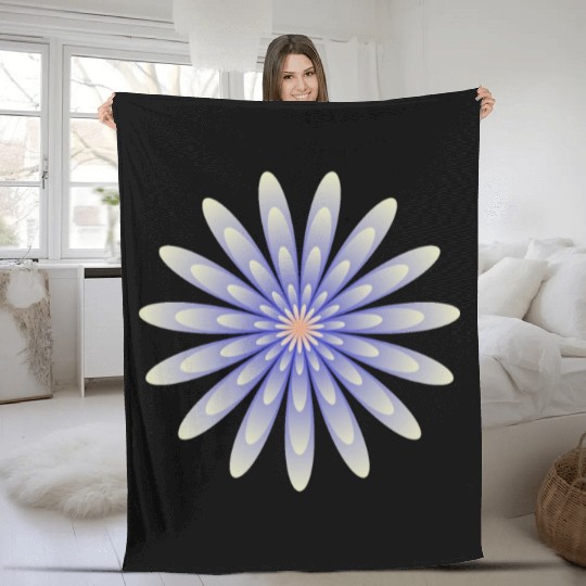 Purple Radiant Flower Fleece Blankets