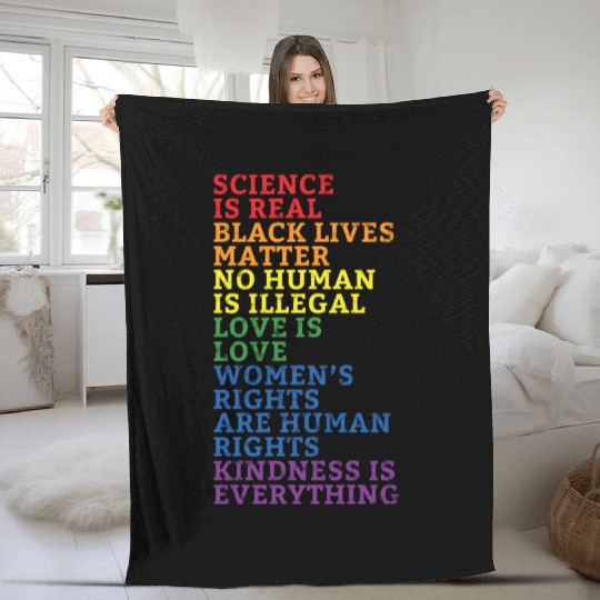 Kindness is everything LGBTQ+ Pride Fleece Blankets