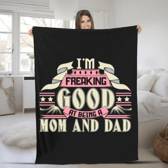 Single Mom Single Parent Proud Gift Fleece Blankets
