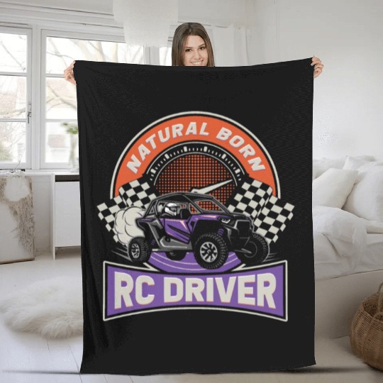Natural Born RC car Driver Racer Remote Controlled Fleece Blankets