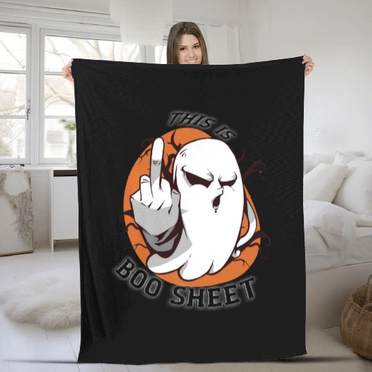 This is BOO SHEET funny Halloween Ghost Fleece Blankets
