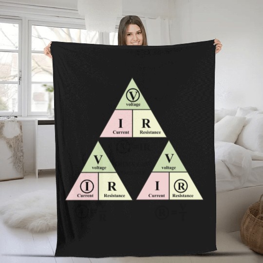 Electrical ohms law Formula Triangle for engineers Fleece Blankets