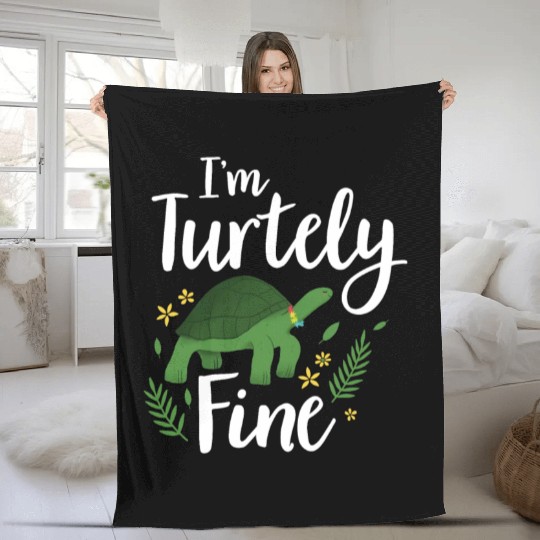 Turtle Relaxed Chilling Sea Ocean Beach Fleece Blankets
