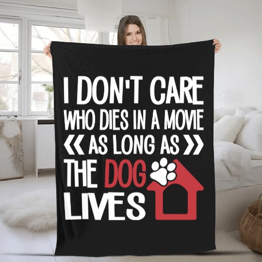 The Dog Lives Fleece Blankets
