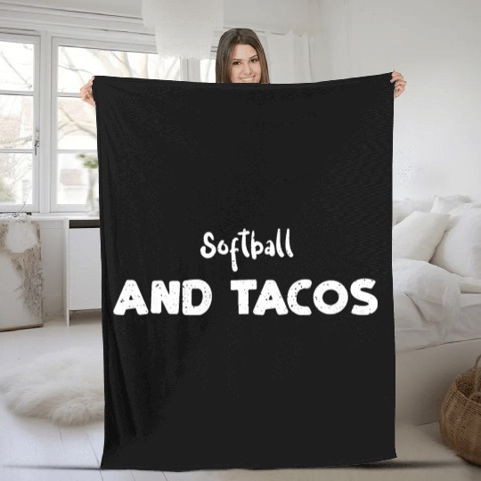 Softball And Tacos - Baseball Fleece Blankets