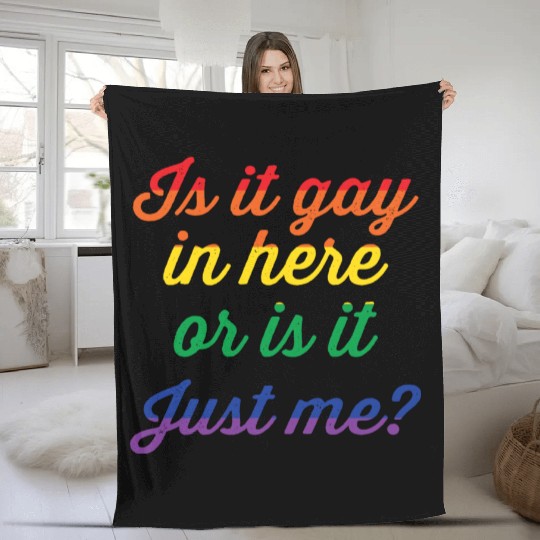 LGBT Funny Gay Lesbian Pride Rainbow Slogan Gift Fleece Blankets