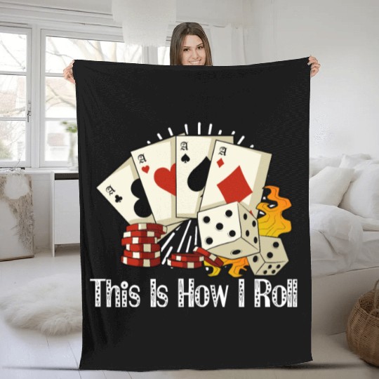 Poker Casino Poker Player Gambling Roulette Gift Fleece Blankets