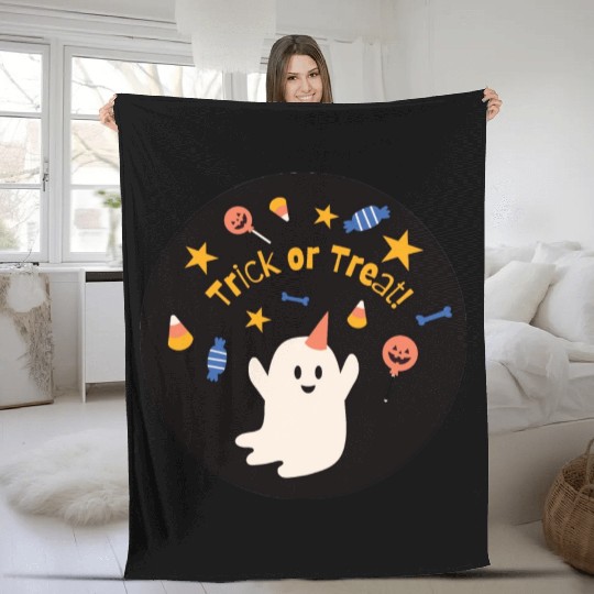 Cute Halloween ghost Fleece Blankets