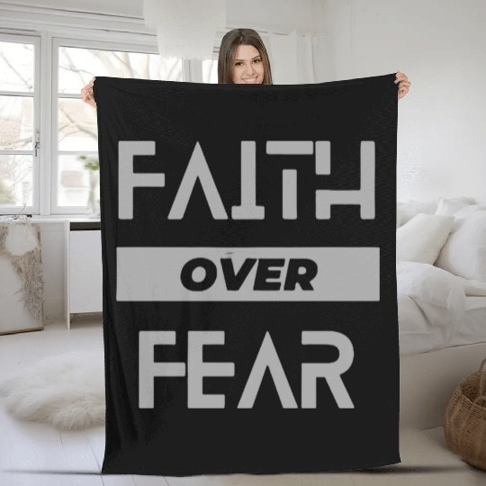 faith over fear Fleece Blankets