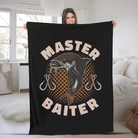 Master Baiter - Wels Catfish Hunter Fleece Blankets