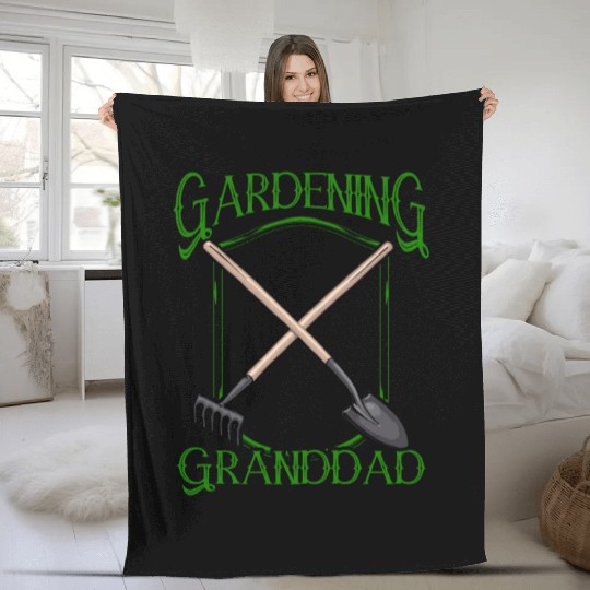 Gardening Grandad Landscaping Granddad Grandpa Fleece Blankets