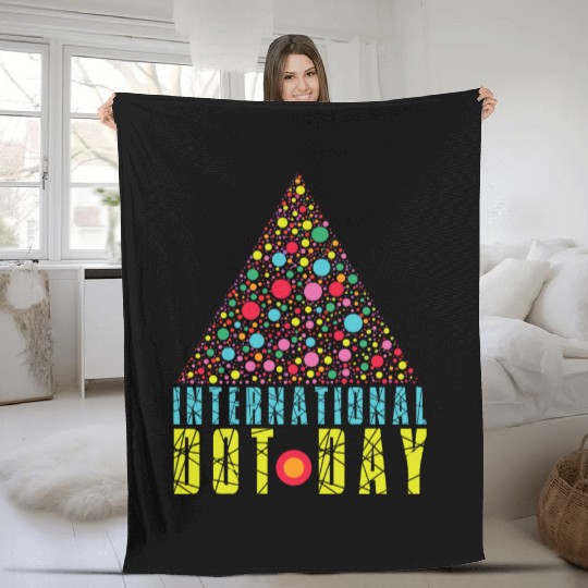 Colorful Triangle Pattern International Dot Day Fleece Blankets