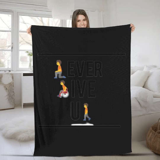 Never Give Up Fleece Blankets