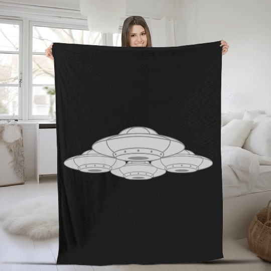 Many UFOs squadron composite Fleece Blankets