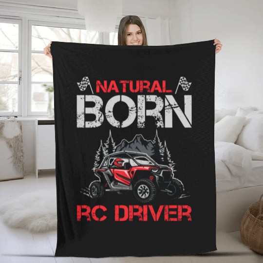Natural Born RC car Driver Racer Remote Controlled Fleece Blankets