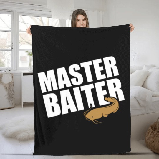 Master Baiter - Wels Catfish Hunter Fleece Blankets