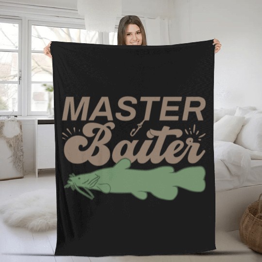 Master Baiter - Wels Catfish Hunter Fleece Blankets
