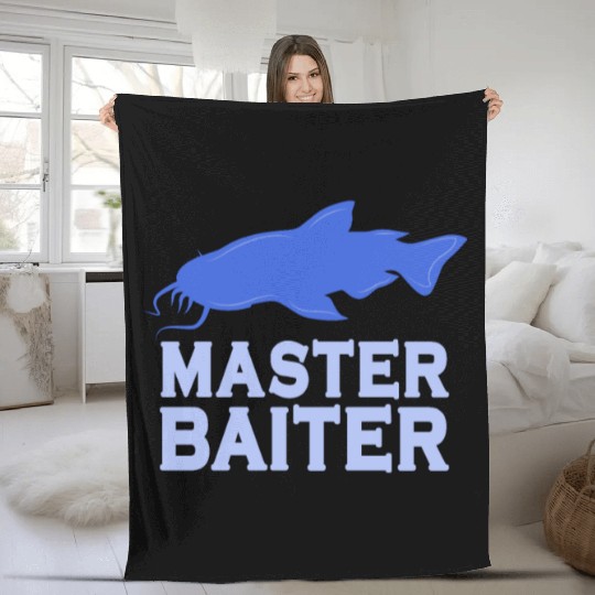 Master Baiter - Wels Catfish Hunter Fleece Blankets