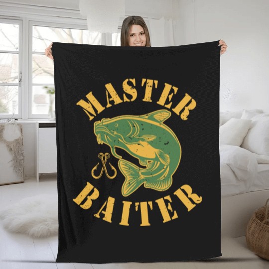 Master Baiter - Wels Catfish Hunter Fleece Blankets