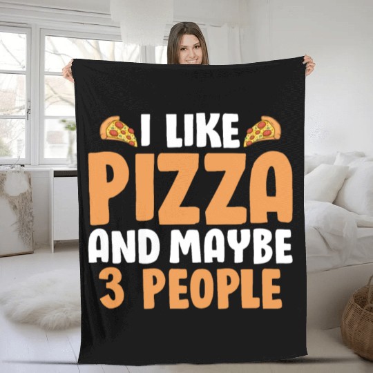 Funny Cheese Pizza Fleece Blankets