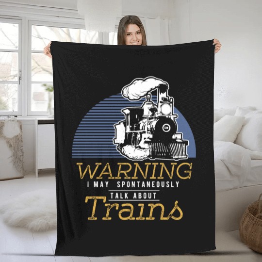 Train Lover Locomotive Fleece Blankets
