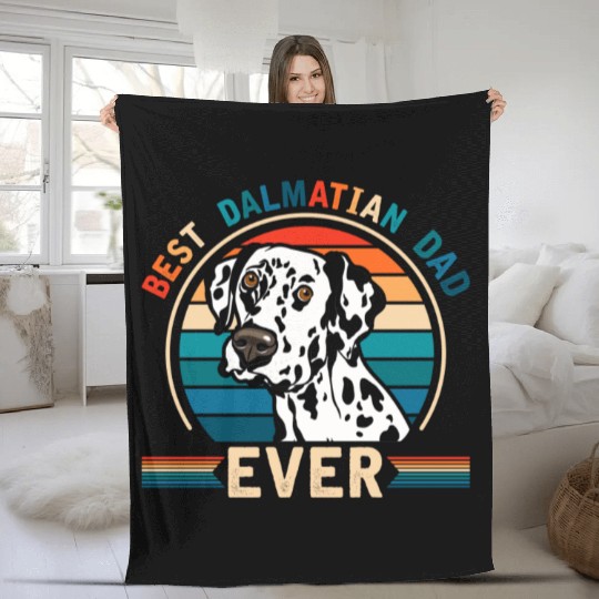 Best Dalmatian Dad Dog Lover Fleece Blankets