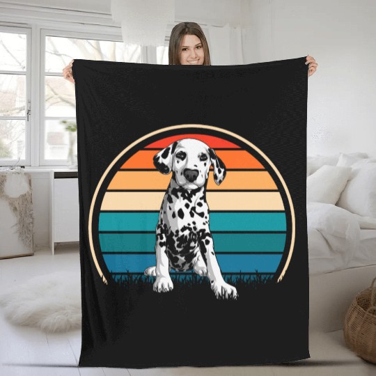 Dalmatian Dog Owner Retro Dog Lover Fleece Blankets