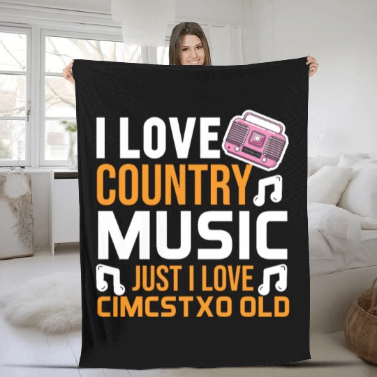 I love Country Music Fleece Blankets