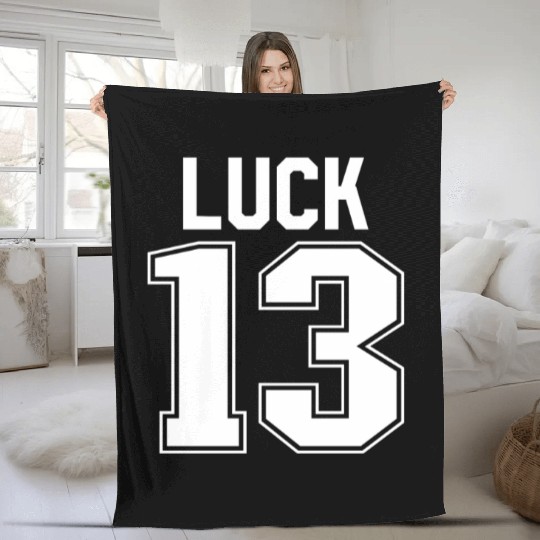 Luck 13 Jersey 13 My Lucky Number Lucky Thirteen Fleece Blankets