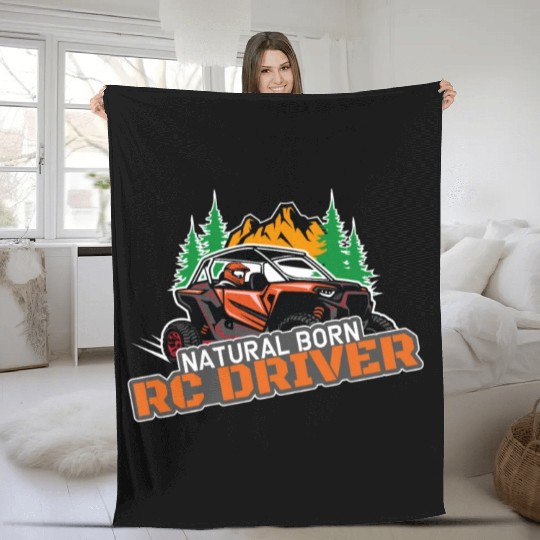 Natural Born RC car Driver Racer Remote Controlled Fleece Blankets