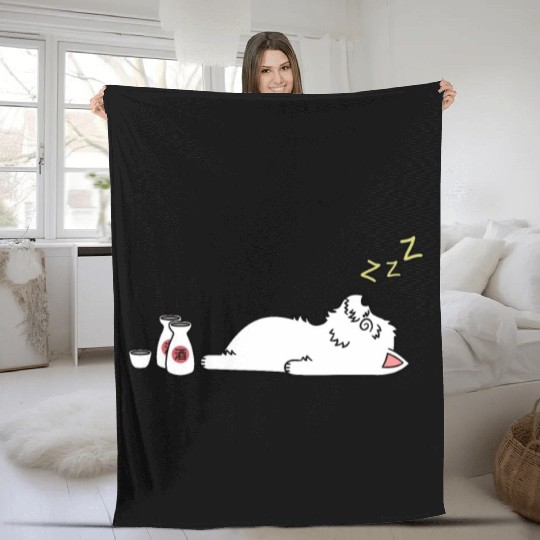 Westie Sake Drunk Fleece Blankets