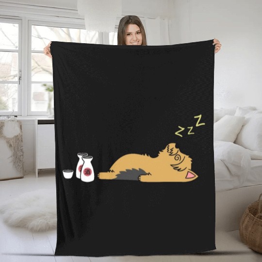Yorkshire Terrier Sake Drunk Fleece Blankets
