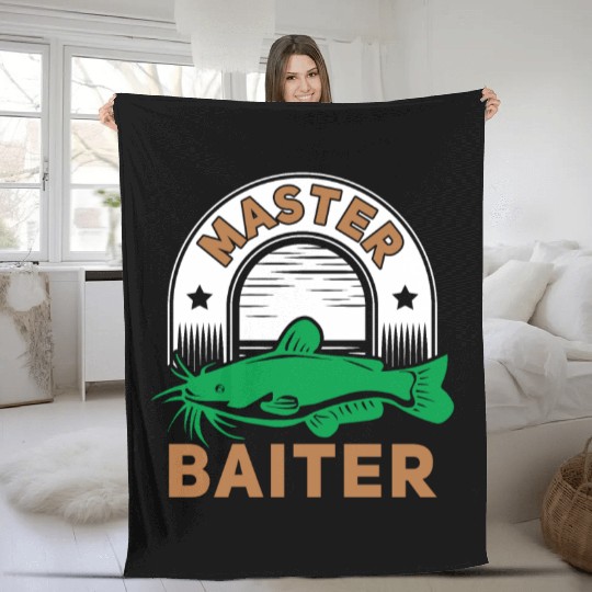 Master Baiter - Wels Catfish Hunter Fleece Blankets