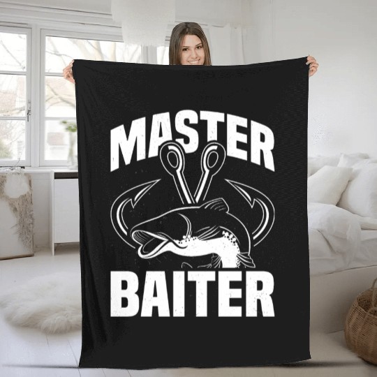 Master Baiter - Wels Catfish Hunter Fleece Blankets