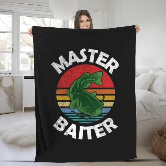 Master Baiter - Wels Catfish Hunter Fleece Blankets