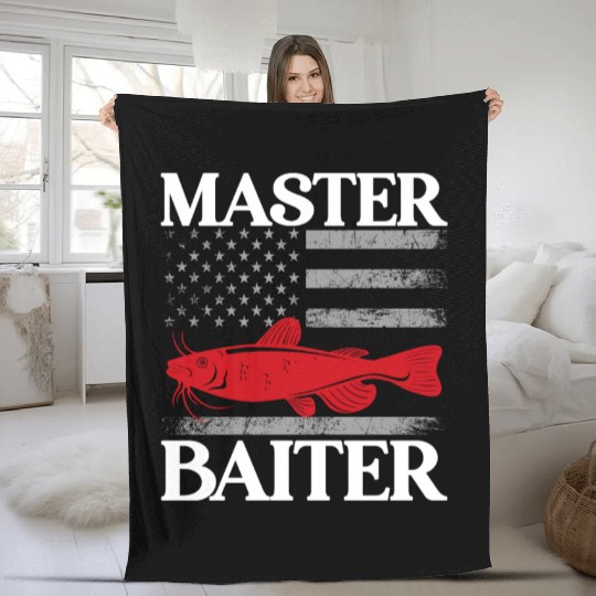 Master Baiter - Wels Catfish Hunter Fleece Blankets
