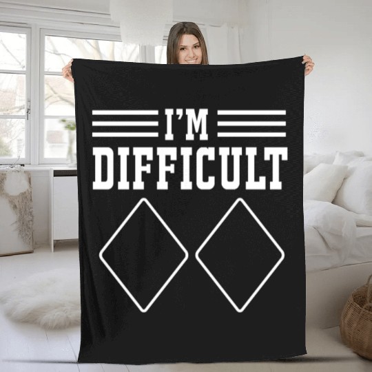Diamond Ski Im Difficult Ski Snowboarding Fleece Blankets