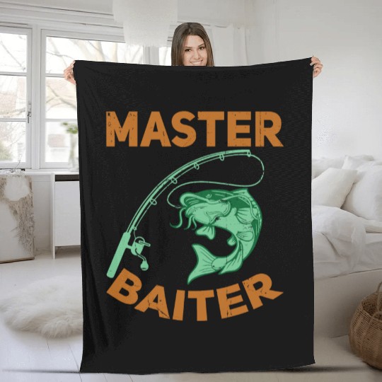 Master Baiter - Wels Catfish Hunter Fleece Blankets