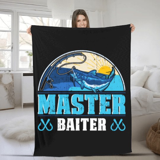 Master Baiter - Wels Catfish Hunter Fleece Blankets