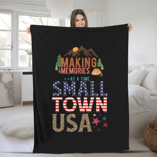 Making Memories At A Time Small Town USA Fleece Blankets